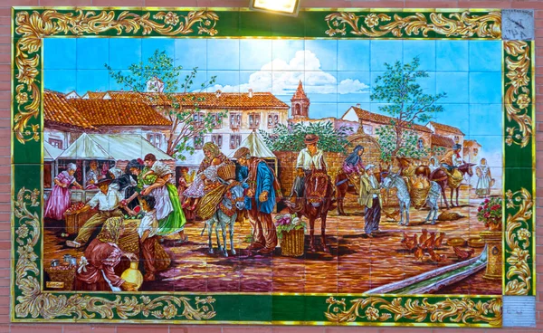 Mural Baldosas Cerámicas Cenador Que Representa Provincia Granada Plaza España — Foto de Stock