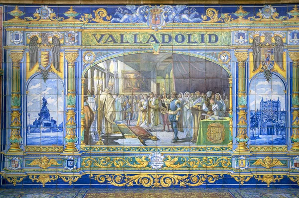 Mural Baldosas Cerámica Para Ciudad Valladolid Cenador Que Representa Provincia — Foto de Stock
