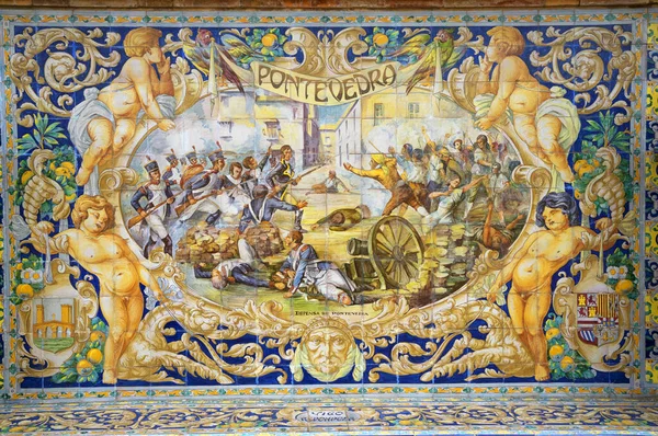 Mural Baldosas Cerámica Para Ciudad Pontevedra Cenador Que Representa Provincia — Foto de Stock