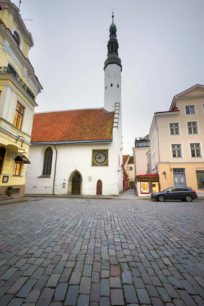 Estónia Tallinn Novembro 2019 Vista Das Ruas Praças Cidade Com — Fotografia de Stock