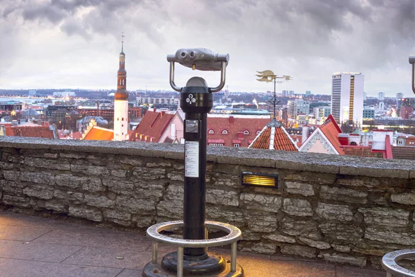 Estland Tallinn November 2019 Panoramisch Uitzicht Vanaf Het Observatiedek Vestingmuur — Stockfoto