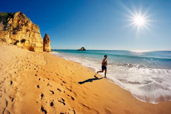 Praia Portimao Local Férias Favorito Para Portugueses Europeus Visitantes Areia — Fotografia de Stock