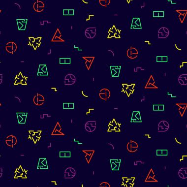 Memphis tarzı moda Dikişsiz desen. Renkli soyut geometrik seamless modeli