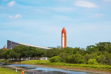 NASA'ın Kennedy Uzay Merkezi Cape Canaveral, Florida. 1969 yılında aya gitmek için kullanılan roket bu.