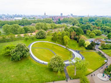 Prenses Diana havadan görünümü anma yukarıda. Hyde park Londra'nın görüntüleyin.