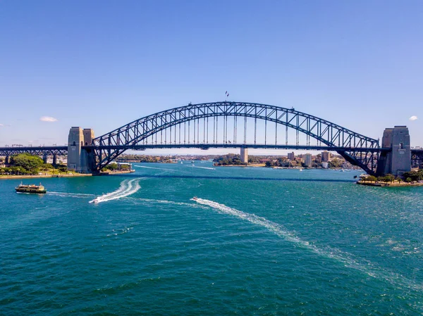 Belle Vue Sur Pont Port Lors Ciel Bleu Clair Sydney — Photo