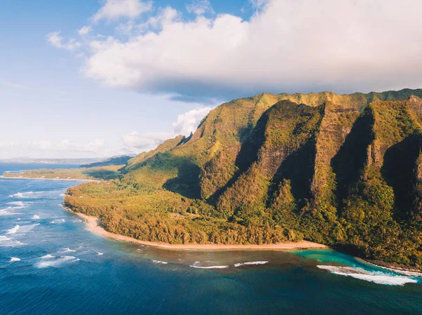 Vista Panorâmica Incrível Das Falésias Costa Pali Cima Cena Aérea — Fotografia de Stock