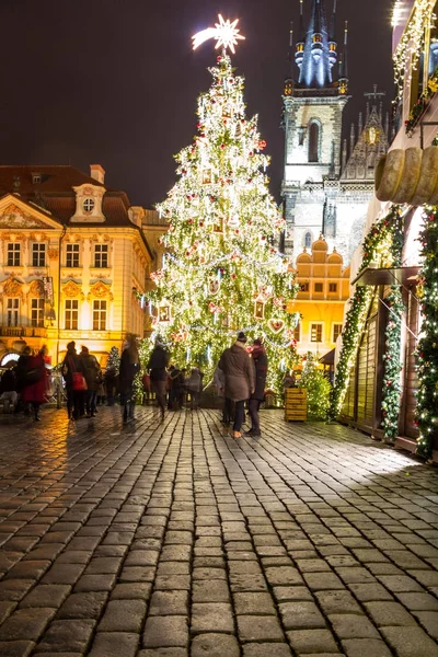 Plaza Ciudad Vieja Praga República Checa Durante Temporada Navidad Diciembre — Foto de Stock