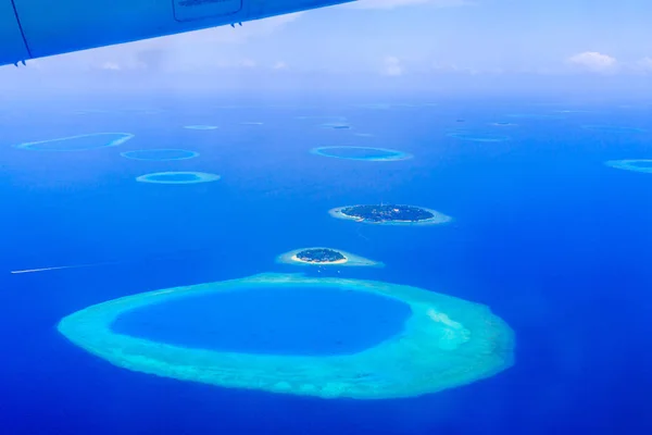Increíble Vista Aérea Las Islas Atolón Desde Arriba Cerca Mauricio —  Fotos de Stock