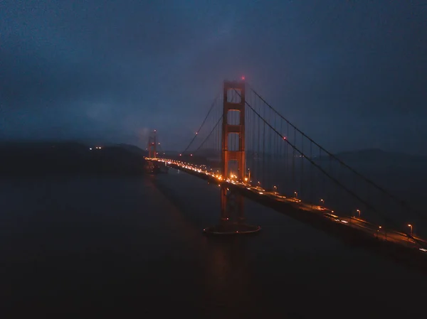 Потрясающий Вид Мост Золотые Ворота Сан Франциско Сверху Островом Алькатрас — стоковое фото