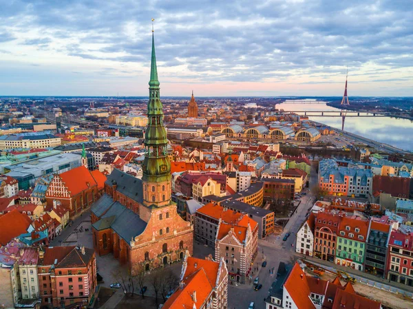Beautiful Aerial Old Town View Peters Cathedral Look Amazing Old — Stock Photo, Image