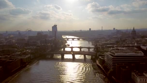 Incredibile Vista Aerea Della Città Londra Dall Alto Durante Tramonto — Video Stock