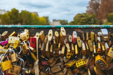 Köprüde tarafından Notre Dame de Paris aşk kilitleri