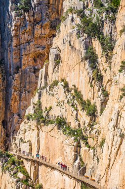 Caminito Del Rey yol boyunca güçlü uçuruma güzel görünümü