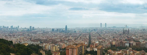 Vista Aérea Panorámica Barcelona Desde Colina España —  Fotos de Stock