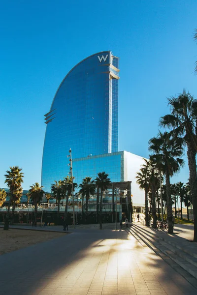 Vista Frontal Del Hotel Barcelona Diseñado Por Arquitecto Ricardo Bofill — Foto de Stock