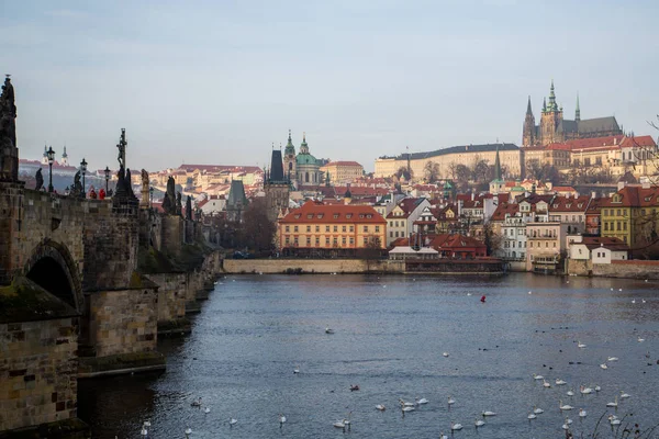 Vue Sur Château Prague Pont Charles République Tchèque — Photo