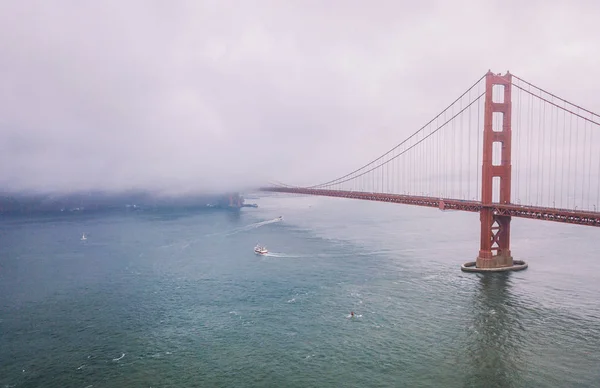 Breathtaking Aerial View Golden Gate Bridge San Francisco Clouds Magical — Stock Photo, Image