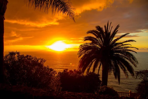 加那利群岛大西洋上的日落景色 — 图库照片