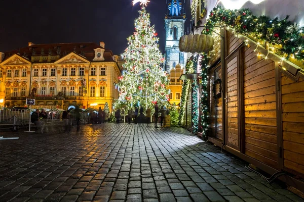 Plaza Ciudad Vieja Praga República Checa Durante Temporada Navidad Diciembre — Foto de Stock