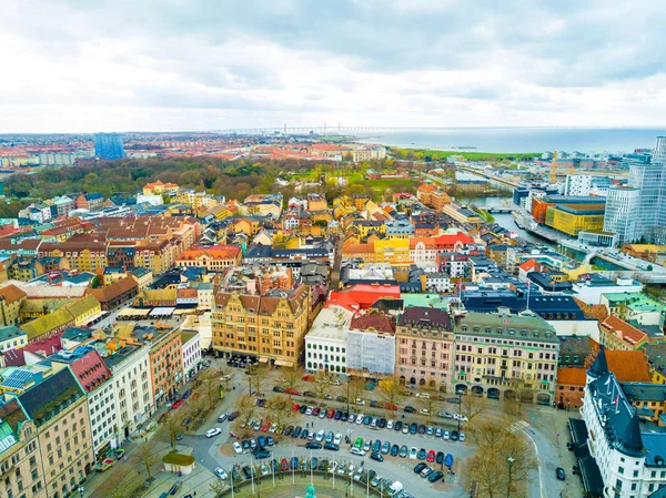 Malmö city légifelvételek — Stock Fotó