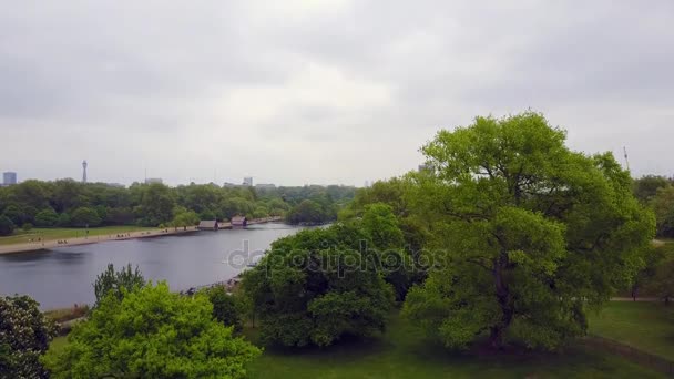 Przepiękny Widok Lotu Ptaka Hyde Parku Londynie Góry London Eye — Wideo stockowe