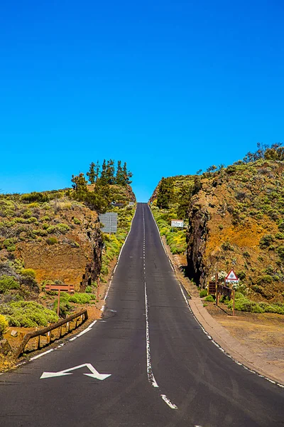 Die Unendliche Leere Naturstraße Führt Bis Zum Horizont Weg Zum — Stockfoto