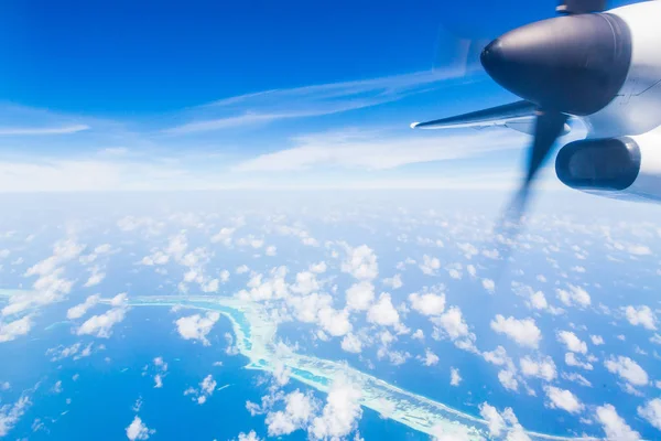 Maldivler Atolls Bir Deniz Uçaktan Bird Eye Görünümü — Stok fotoğraf