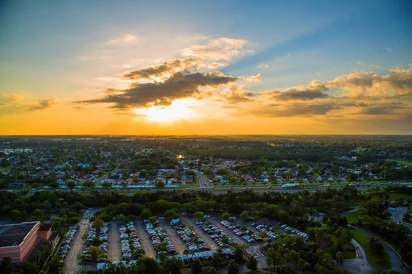 Vue Imprenable Sur Coucher Soleil Aérien Orlando Floride Vue Haut — Photo