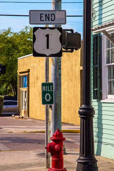 The end of the road number 1, Key West, Florida, USA. Zero mile USA.