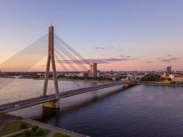 Riga bridge over Daugava river — Stock Photo, Image