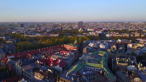 Úžasné Panoramatický Pohled Město Praha Shora Při Západu Slunce — Stock video