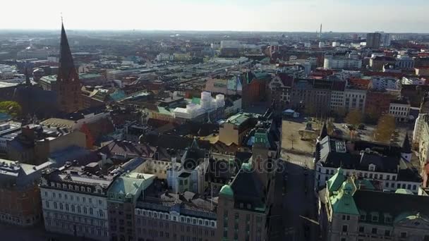 Malmo Sveç Yukarıdan Güzel Havadan Görünümü Muhteşem Şehir Manzarası Görünümü — Stok video
