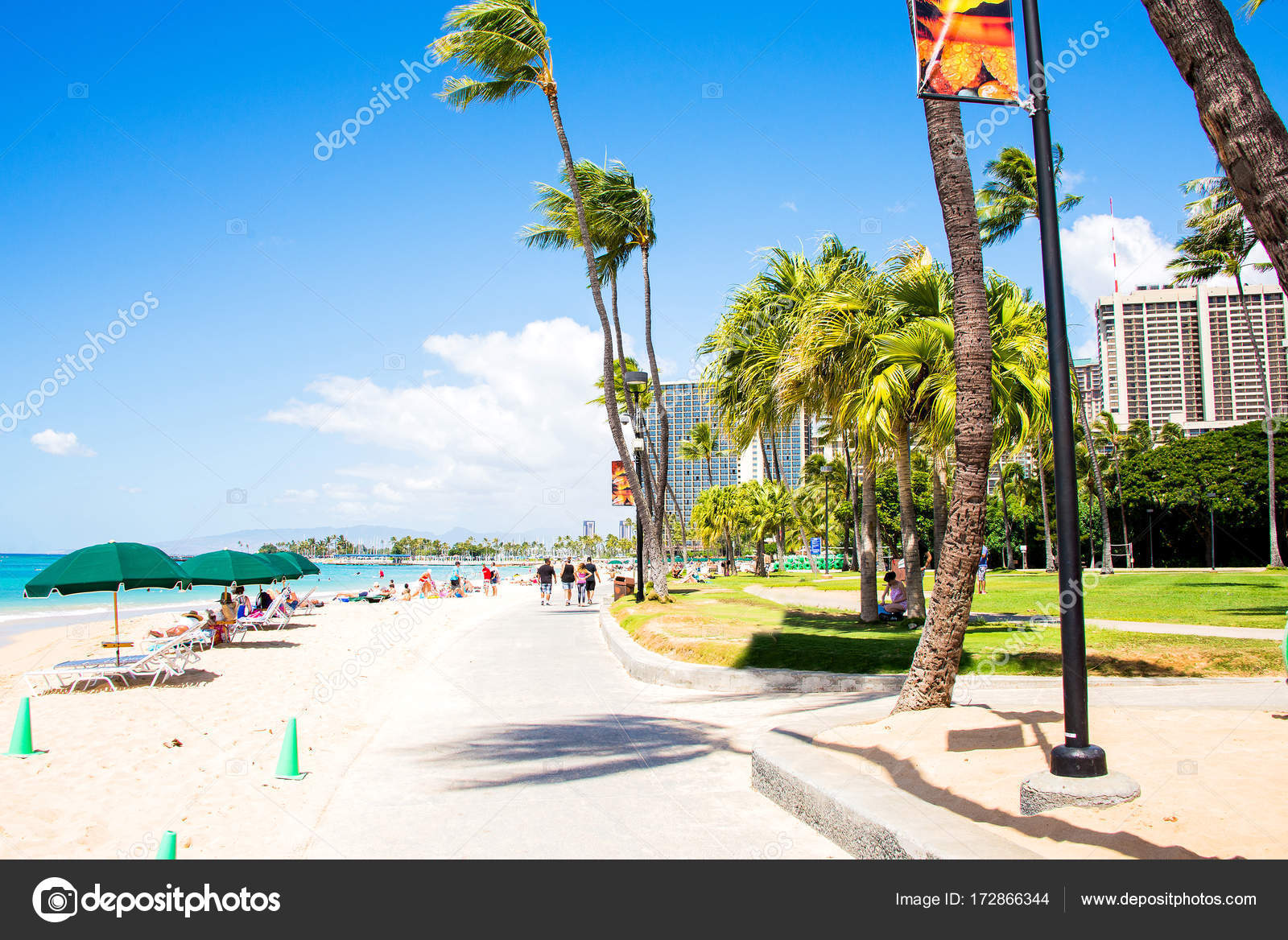 Beautiful Waikiki Beach Walk Honolulu Hawaii Great Poster Background Wallpaper Stock Photo By C Ingus Kruklitis Gmail Com