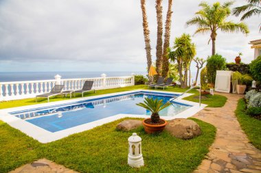 tropikal villa Teras görünümü okyanus tarafından