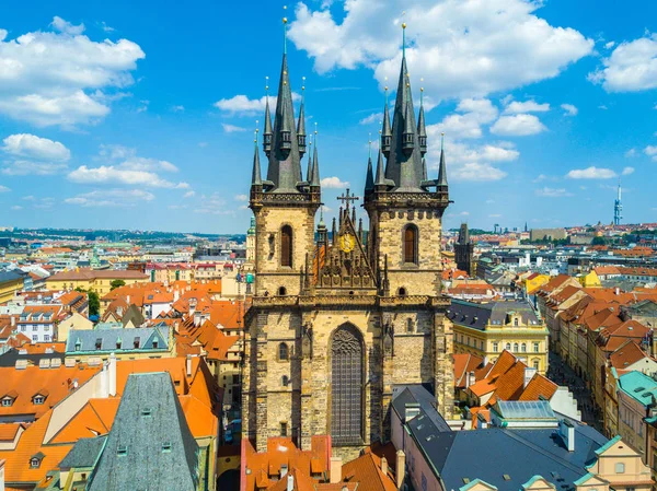 Belle Vue Aérienne Panoramique Ville Prague Haut Avec Vieille Ville — Photo