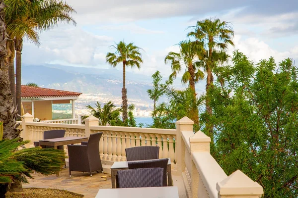 tropics villa terrace view by the ocean