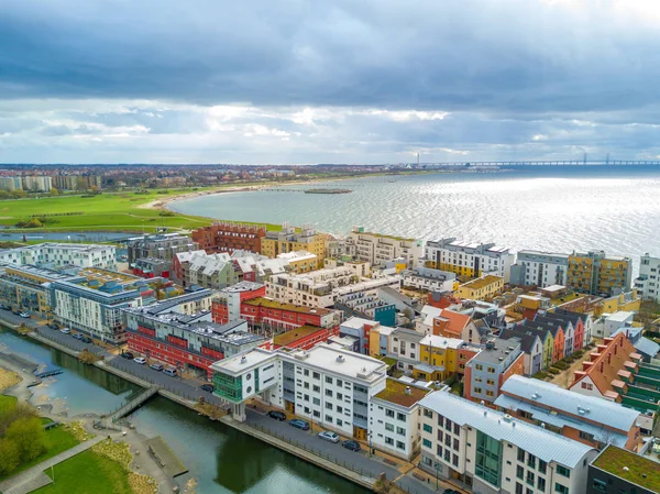Luchtfoto uitzicht op de stad Malmö — Stockfoto
