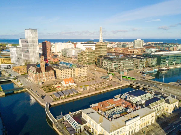 Uitzicht op de stad Malmö van bovenaf in Zweden — Stockfoto