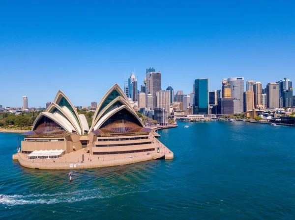 Vacker Utsikt Över Stadsdelen Sydney Harbour Med Harbour Bridge Botaniska — Stockfoto