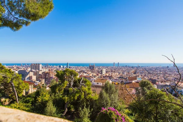 Vue Aérienne Barcelone Avec Sagrada Familia Arrière Plan Espagne — Photo