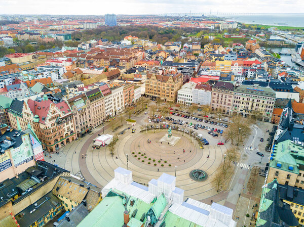 Вид на город с воздуха Мальмо
 