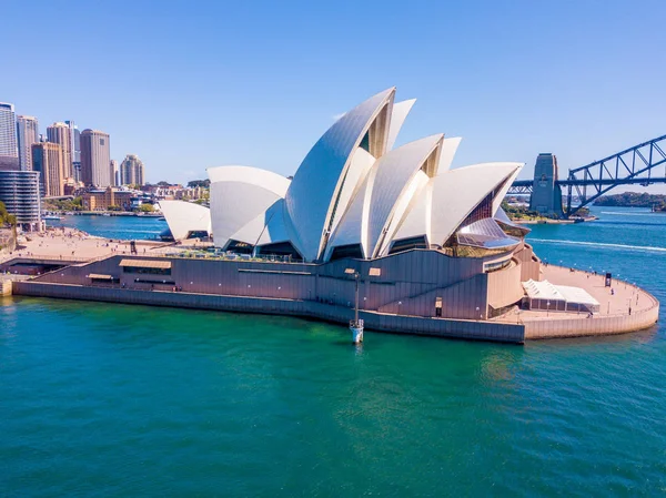 Красива Панорама Sydney Harbour Району Гавані Мосту Ботанічний Сад Будинок — стокове фото