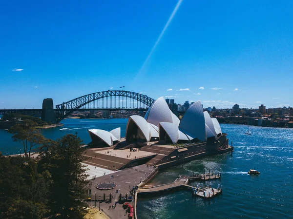 Increíble Vista Aérea Ciudad Sydney Desde Arriba Con Puente Del — Foto de Stock