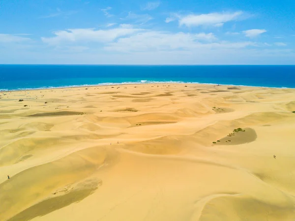 Widok Wydmy Maspalomas Przez Ocean Atlantycki — Zdjęcie stockowe