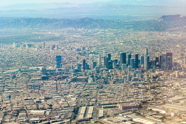 Pemandangan Udara Kota Los Angeles Dari Atas Pemandangan Jalan Raya — Stok Foto