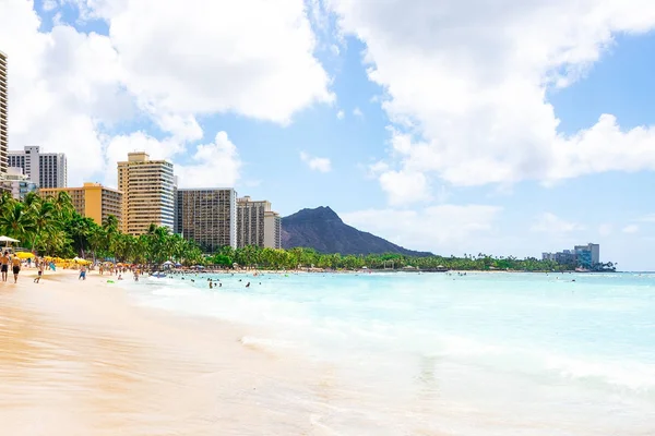 Wunderschöner Blick Auf Den Strand Mit Gebäuden Und Diamantfelsen Auf — Stockfoto