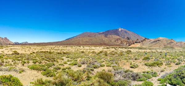 Teide Vulkanblick vom Boden einer Wüste — Stockfoto