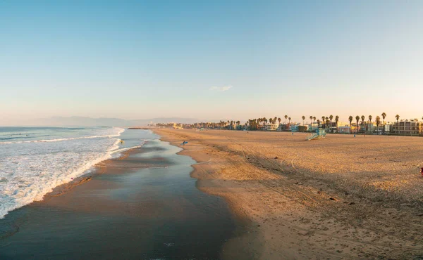 Geweldige Venice Beach Tijdens Ochtend Zonsopgang Lichten Los Angeles — Stockfoto