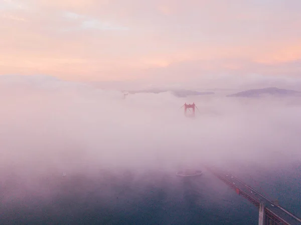 Beautiful San Francisco View Golden Gate Bridge Aerial View Alcatraz — Stock Photo, Image